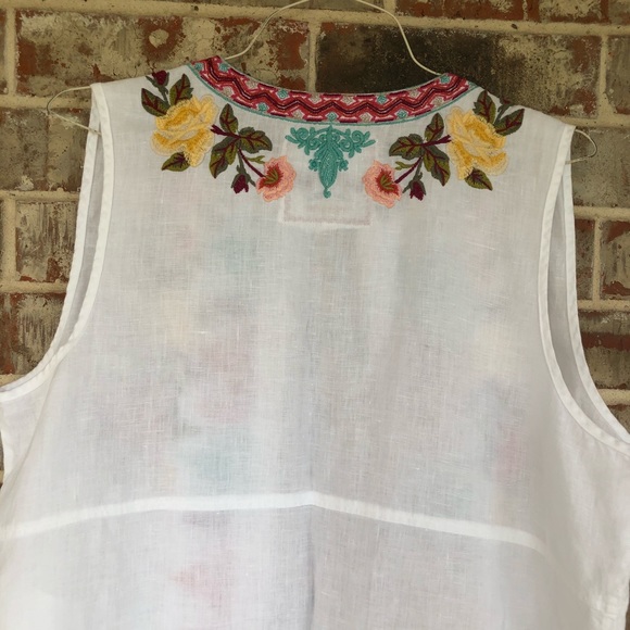 Johnny Was Embroidered Sleeveless Pocket Kimono L - Picture 4 of 16
